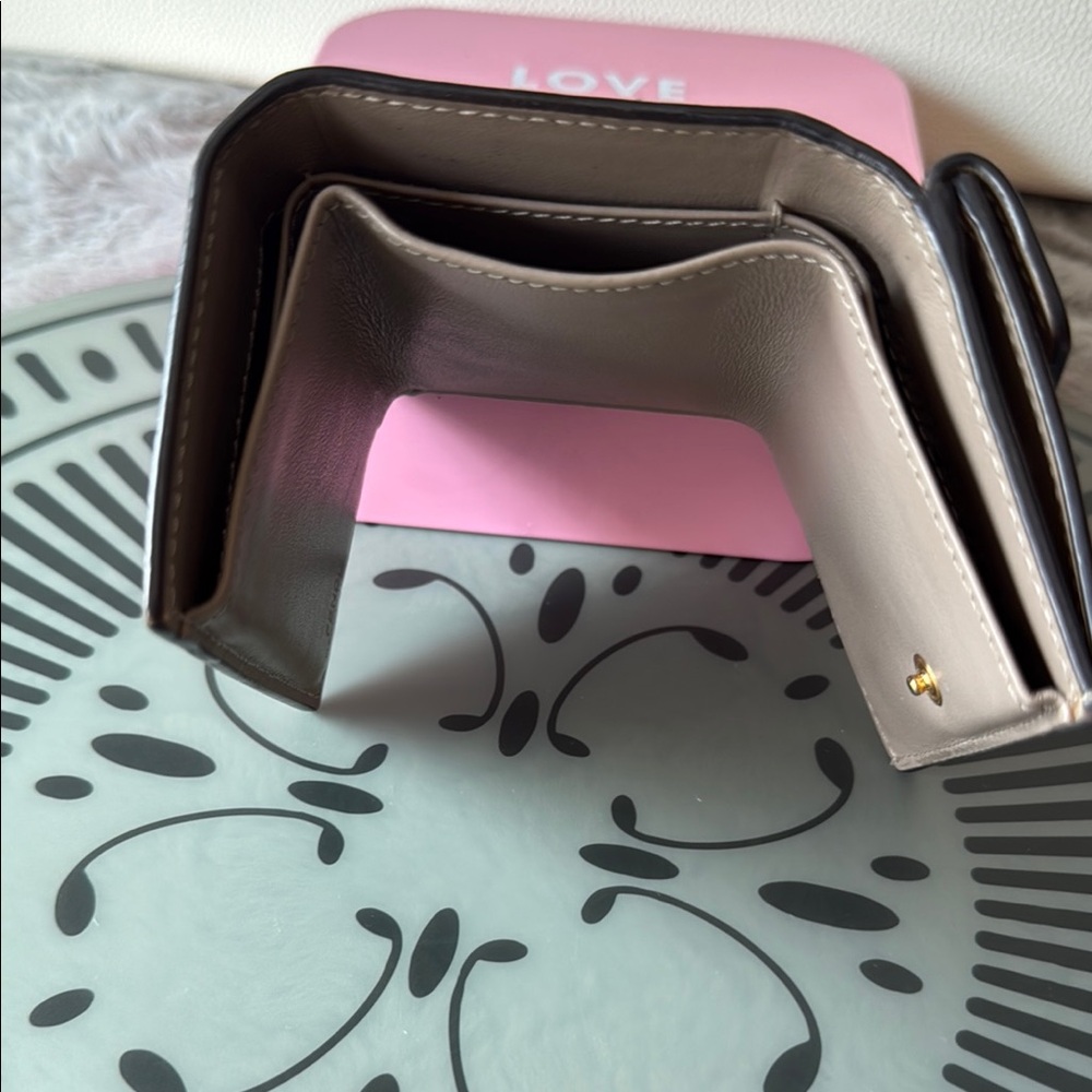 Fendi Micro Trifold Taupe Color Wallet with Gold Fendi “F” Logo Accent - Picture 5 of 12